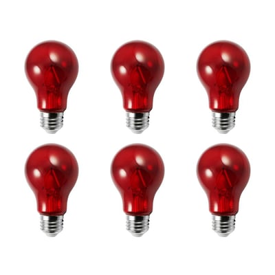 LED A19 Red 6PK Transparent Glass LED A19 Red 6PK Transparent Glass