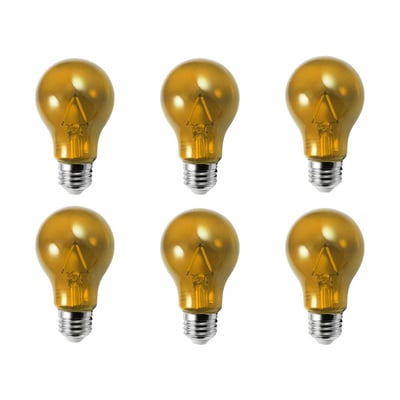 LED A19 Yellow 6PK Transparent Glass LED A19 Yellow 6PK Transparent Glass