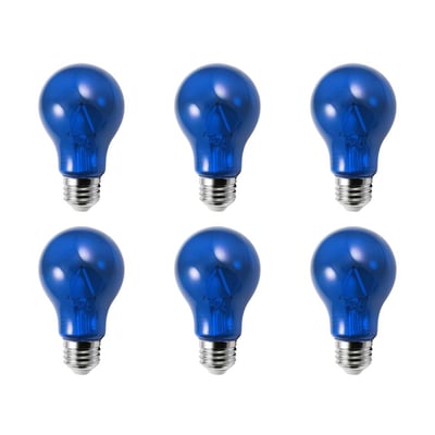 LED A19 Blue 6PK Transparent Glass LED A19 Blue 6PK Transparent Glass