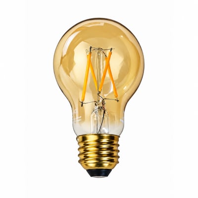 650 Lumens 7 Watt 2400K LED A19 Amber Glass Filament Light Bulb E26 Medium Base 120V LED-FA19D-7W-24 650 Lumens 7 Watt 2400K LED A19 Amber Glass Filament Light Bulb E26 Medium Base 120V LED-FA19D-7W-24 - Norman Lamps
