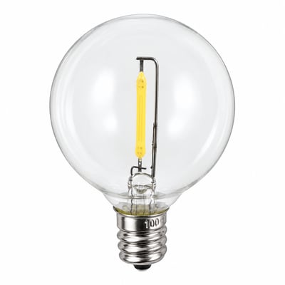 45 Lumens 1 Watt 2700K LED G12 Filament Globe Light Bulb E12 Candelabra Base Dimmable 120V LED-FG12E12-1W