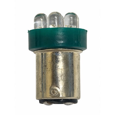 7 Cluster Green 120 Volt BA15D LED - 1.25 Inch Length x .80 Inch Diameter -LED-6S6-120-DCG - Green LED - 120V - BA15D Double contact Base - Replaces 6S6, 15T7, 25T8 types 7 Cluster Green 120 Volt BA15D LED - 1.25 Inch Length x .80 Inch Diameter -LED-6S6-120-DCG - Green LED - 120V - BA15D Double contact Base - Replaces 6S6, 15T7, 25T8 types