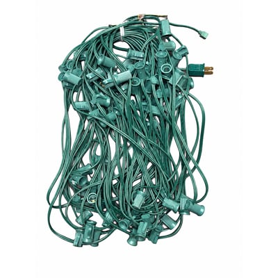 100 ft. E12 Candelabra Base String Light Cord Green Wire 12 in. Socket Spacing E12/G/10012 100 ft. E12 Candelabra Base String Light Cord Green Wire 12 in. Socket Spacing E12/G/10012 - Norman Lamps