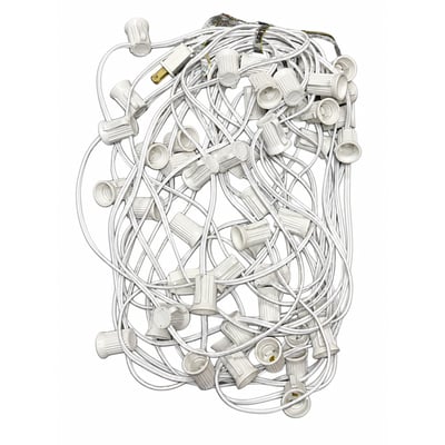 50 ft. E17 Intermediate Base String Light Cord White Wire 12 in. Socket Spacing E17/W/5012 50 ft. E17 Intermediate Base String Light Cord White Wire 12 in. Socket Spacing E17/W/5012 - Norman Lamps