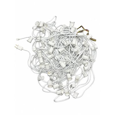 100 ft. E17 Intermediate Base String Light Cord White Wire 12 in. Socket Spacing E17/W/10012 100 ft. E17 Intermediate Base String Light Cord White Wire 12 in. Socket Spacing E17/W/10012 - Norman Lamps