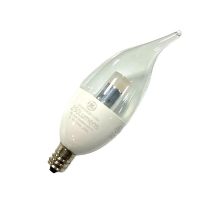 LED4/CAC/CFF/24 GE Brand 89934 CLEAR   4.5 Watt 250 Lumens E12 Base - Norman Lamps
