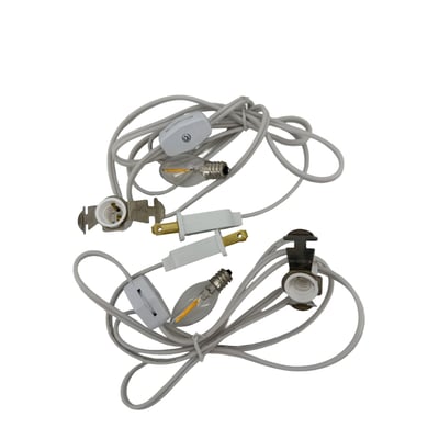 E12-C7-PC-2PACK - 2 Pack Power Cord Assembly - 6 feet long - Switch and LED C7 bulb included - 2,700k - Norman Lamps