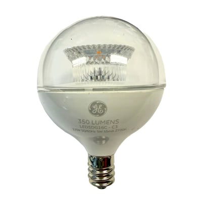 LED5DG16C-C3-OT GE Brand 37180 CLEAR  5 Watt 350 Lumens E12 Base - Norman Lamps