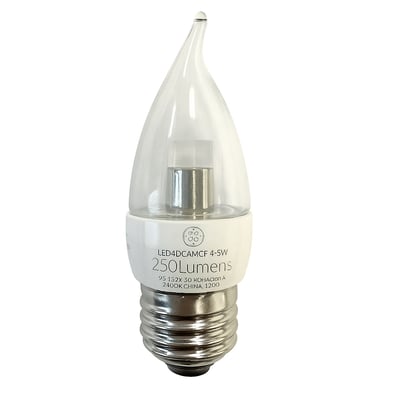 LED4D/CAM/CF/24 GE Brand 89935 CLEAR   4.5 Watt 250 Lumens E26 Base - Norman Lamps